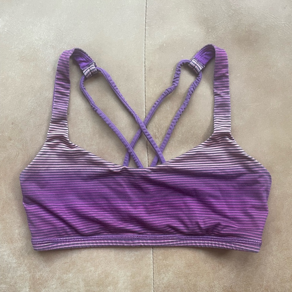 Lululemon Free to Be Bra — Maroon Stripe